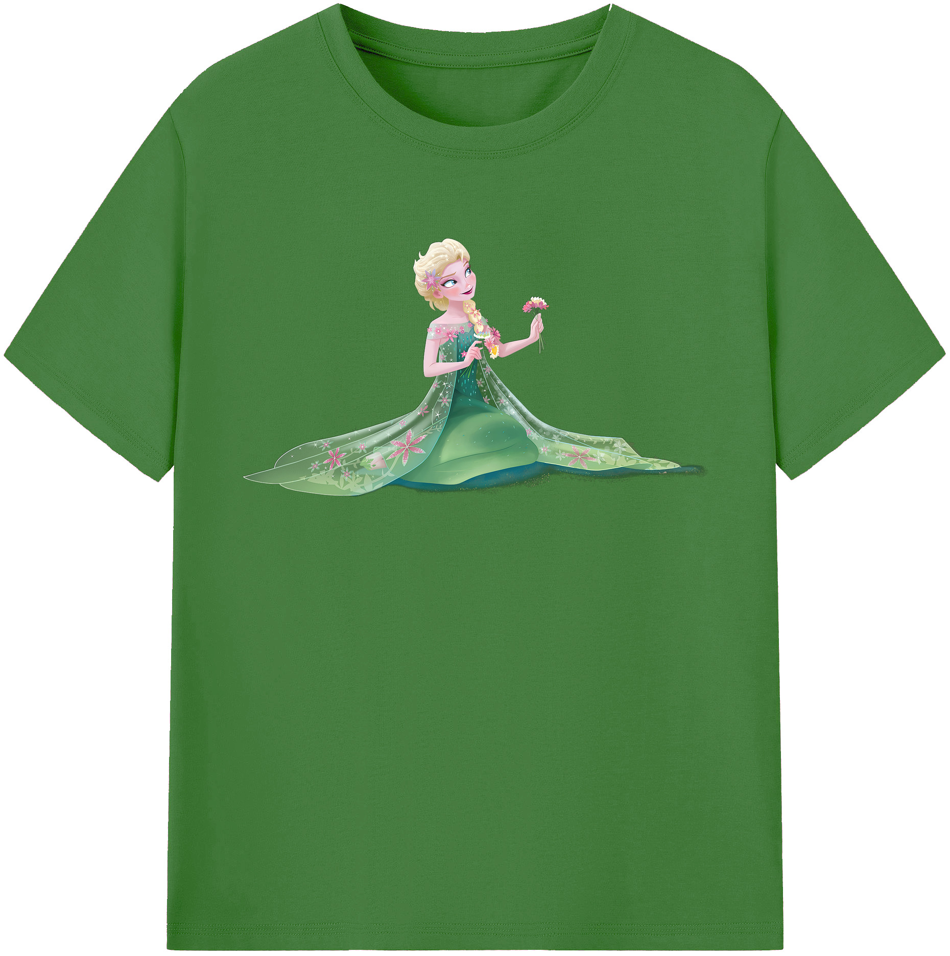 （画像用） アナと雪の女王 アンナ エルサ Frozen Anna Elsa レディースカジュアルプリントTシャツ（綿100％）